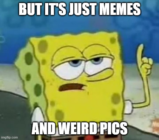 I'll Have You Know Spongebob Meme | BUT IT'S JUST MEMES AND WEIRD PICS | image tagged in memes,i'll have you know spongebob | made w/ Imgflip meme maker