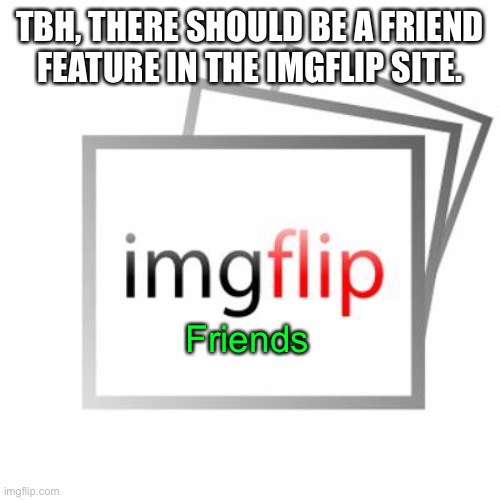 We have followers, so why not friends? | TBH, THERE SHOULD BE A FRIEND FEATURE IN THE IMGFLIP SITE. Friends | image tagged in imgflip | made w/ Imgflip meme maker