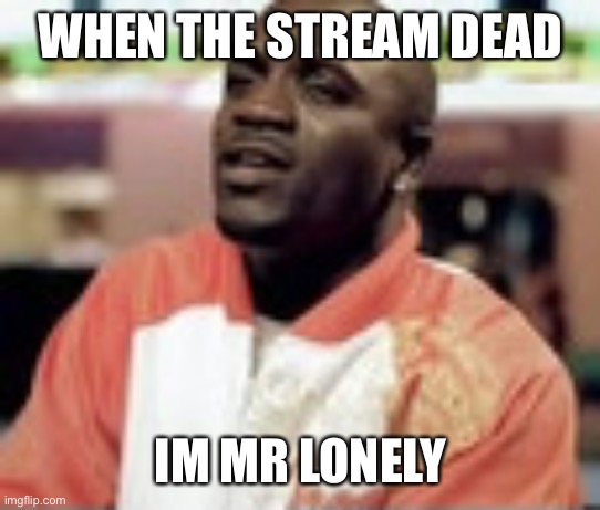 No ns | WHEN THE STREAM DEAD; IM MR LONELY | image tagged in mr lonely | made w/ Imgflip meme maker