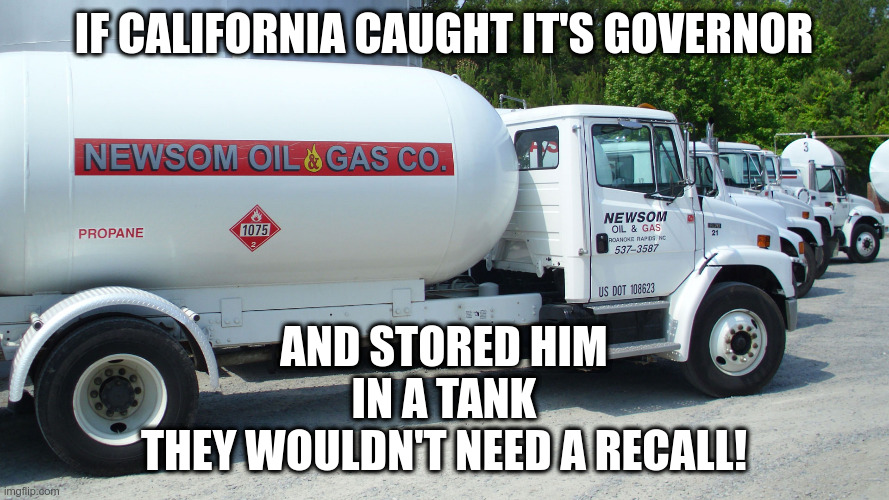 IF CALIFORNIA CAUGHT IT'S GOVERNOR AND STORED HIM
IN A TANK
THEY WOULDN'T NEED A RECALL! | made w/ Imgflip meme maker