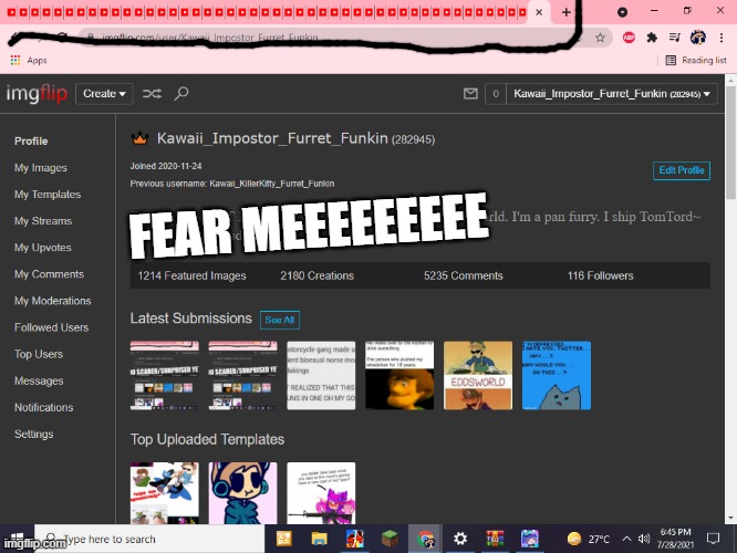 FEAR MEEEEEEEEE | made w/ Imgflip meme maker
