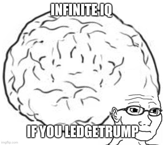 Big Brain | INFINITE IQ IF YOU LEDGETRUMP | image tagged in big brain | made w/ Imgflip meme maker