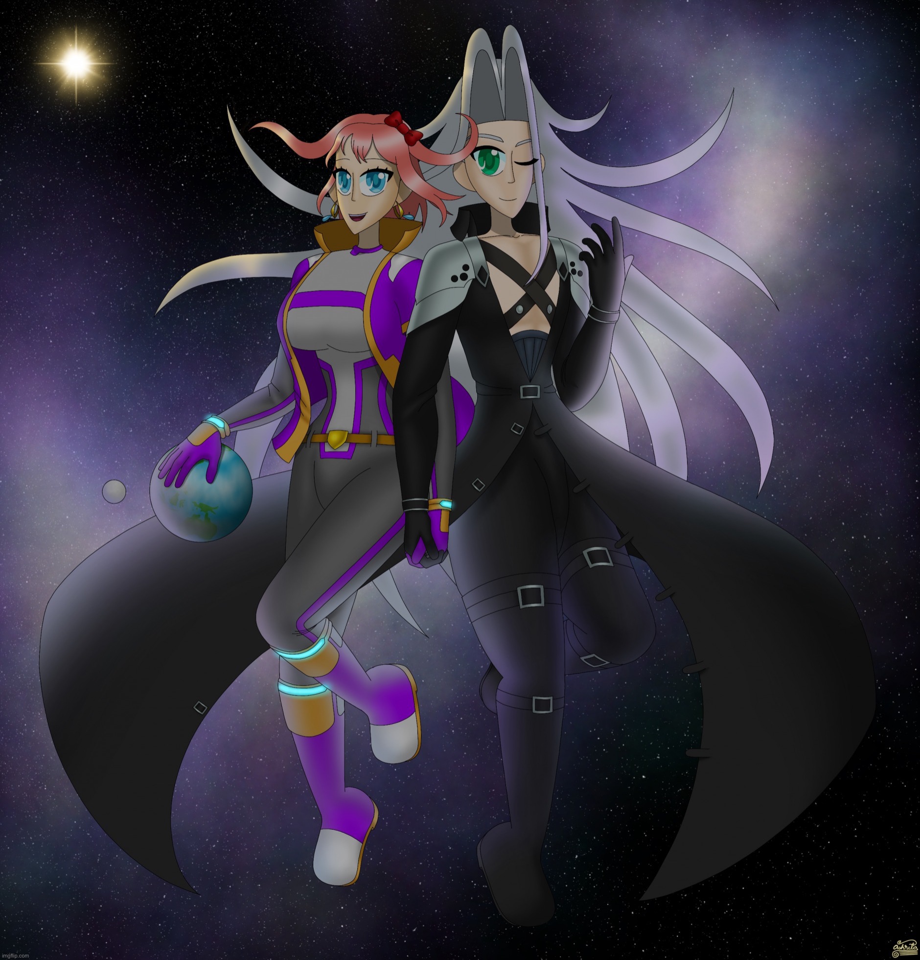 Sayori and Sephiroth | image tagged in sayori and sephiroth | made w/ Imgflip meme maker