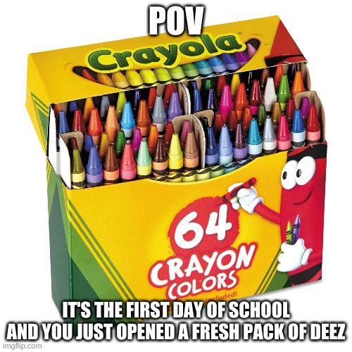 childhood | POV; IT'S THE FIRST DAY OF SCHOOL AND YOU JUST OPENED A FRESH PACK OF DEEZ | image tagged in right in the childhood,nostalgia,school,memes,fun | made w/ Imgflip meme maker