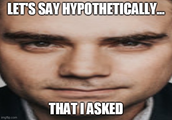 Ben's Shapiro | LET'S SAY HYPOTHETICALLY... THAT I ASKED | image tagged in ben shapiro,that moment when | made w/ Imgflip meme maker