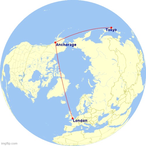 This was the flight path between London and Tokyo from the 60s to the early 90s | made w/ Imgflip meme maker