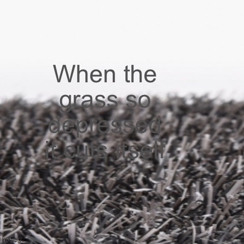 :p | When the grass so depressed it cuts itself | image tagged in funni | made w/ Imgflip meme maker