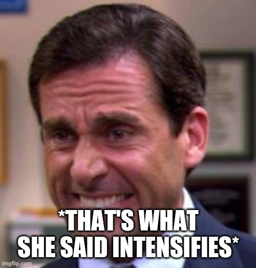 Michael Scott | *THAT'S WHAT SHE SAID INTENSIFIES* | image tagged in michael scott | made w/ Imgflip meme maker
