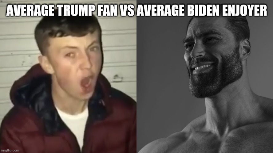 What kind of sociopath would put chlorine in the vaccine? | AVERAGE TRUMP FAN VS AVERAGE BIDEN ENJOYER | image tagged in average fan vs average enjoyer | made w/ Imgflip meme maker