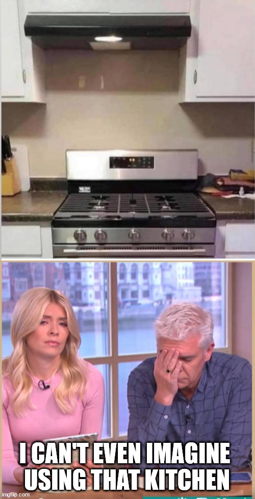 I could not even visit that house, it bothers me. | I CAN'T EVEN IMAGINE 
USING THAT KITCHEN | image tagged in i can't even,you had one job | made w/ Imgflip meme maker