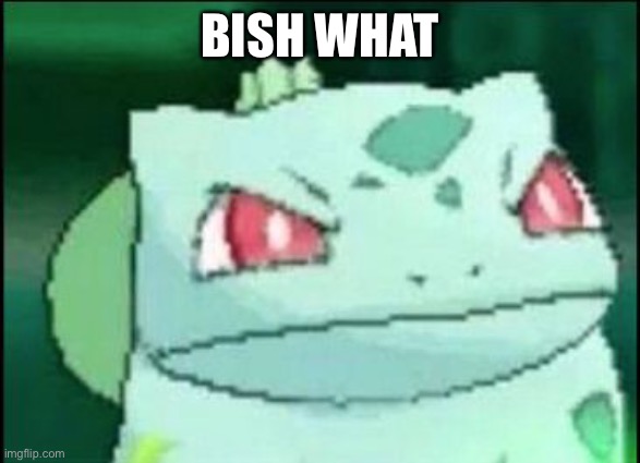 Angry Bulbasaur | BISH WHAT | image tagged in angry bulbasaur | made w/ Imgflip meme maker