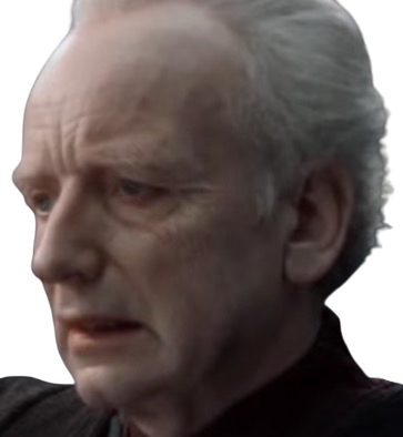 Emperor Palpatine close-up transparent Blank Meme Template