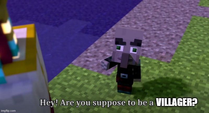 Hey are you suppose to be a clown | VILLAGER? | image tagged in hey are you suppose to be a clown | made w/ Imgflip meme maker