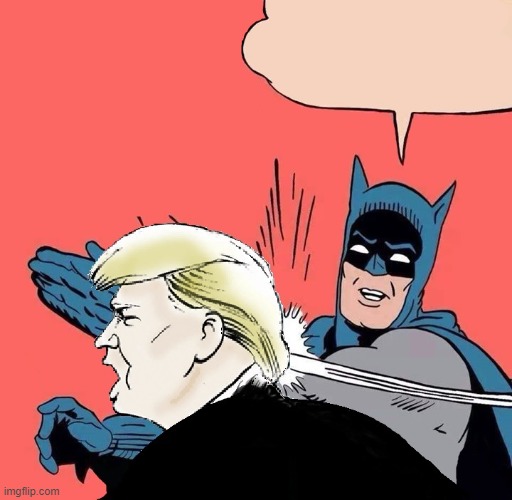 Batman slaps Trump | image tagged in batman slaps trump | made w/ Imgflip meme maker