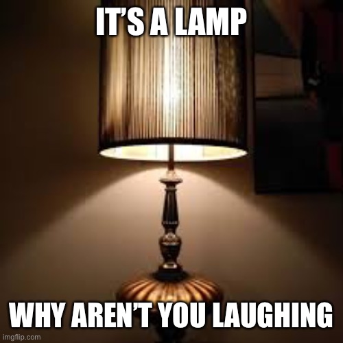 Akka | IT’S A LAMP; WHY AREN’T YOU LAUGHING | image tagged in lamp | made w/ Imgflip meme maker