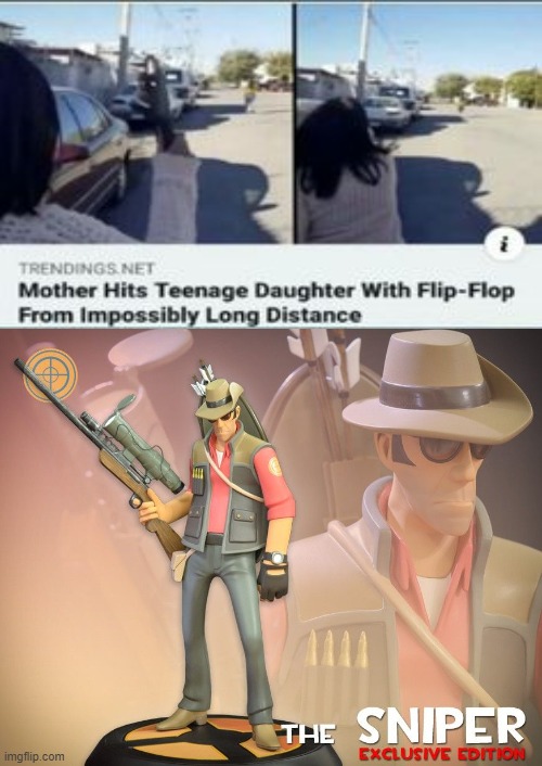 boom, headshot | image tagged in the sniper tf2 meme,memes,funny,gifs,not really a gif,oh wow are you actually reading these tags | made w/ Imgflip meme maker