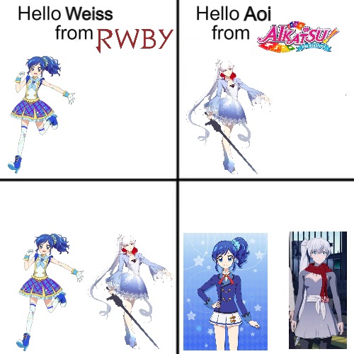 Hello Weiss from RWBY | Aoi; Weiss | image tagged in hello person from,weiss schnee,rwby | made w/ Imgflip meme maker