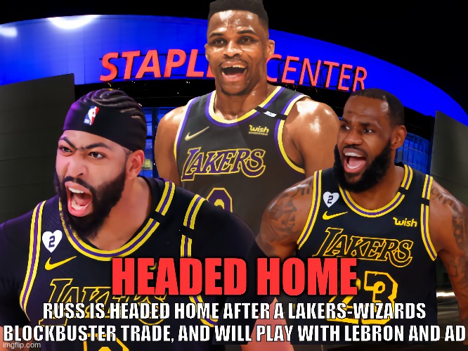 All the Lakers need to do is resign Andre Drummond to a min veteran contract and get DeRozan, and the Lakers are champions. | image tagged in lakers,russell westbrook,anthony davis,lebron james,los angeles | made w/ Imgflip meme maker