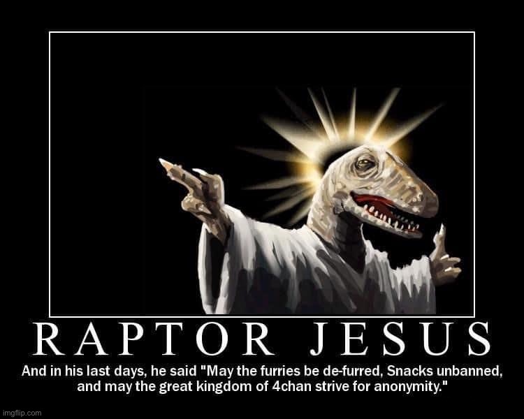 Raptor Jesus Blank Meme Template