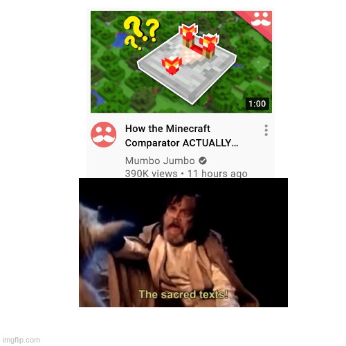 The sacred texts | image tagged in memes,blank transparent square,funny,minecraft,youtube | made w/ Imgflip meme maker
