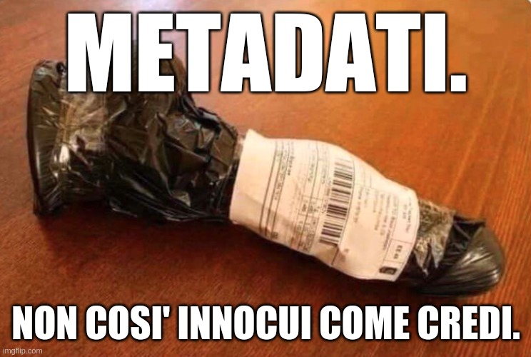 METADATI. NON COSI' INNOCUI COME CREDI. | made w/ Imgflip meme maker
