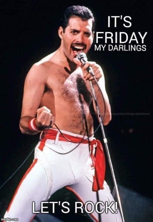 It`s Friday ! | image tagged in freddie mercury | made w/ Imgflip meme maker