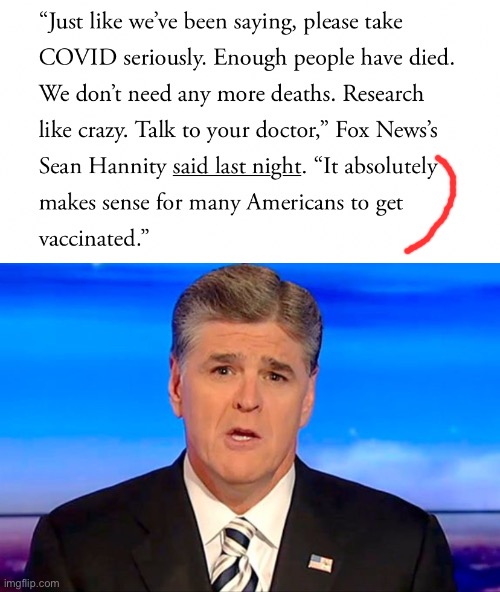 Big anti-cringe at Sean Hannity for getting something right! | image tagged in sean hannity fox news | made w/ Imgflip meme maker