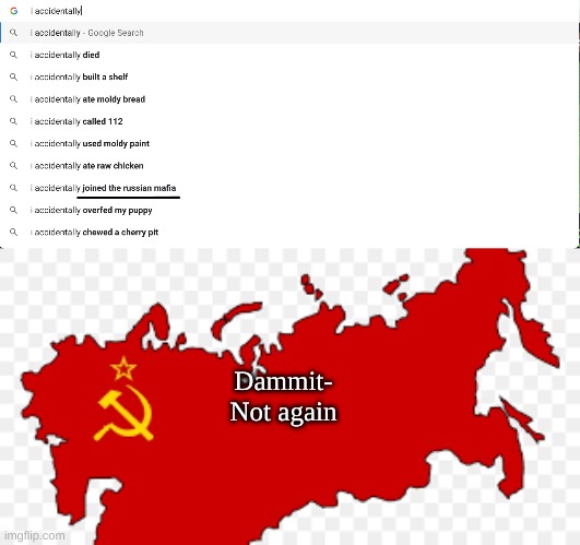 why did i do it again | Dammit-
Not again | image tagged in russia | made w/ Imgflip meme maker