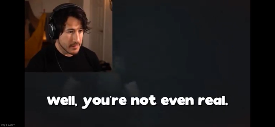 Markiplier: Well, you’re not even real. | image tagged in markiplier well you re not even real | made w/ Imgflip meme maker