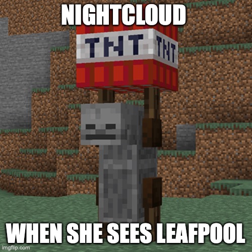 FINE leafpool | NIGHTCLOUD; WHEN SHE SEES LEAFPOOL | image tagged in tnt yeeter | made w/ Imgflip meme maker