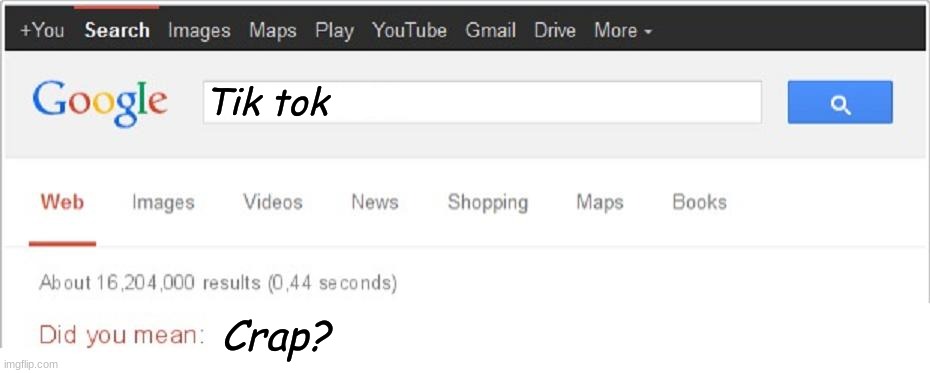 Everyone in my family likes tik tok x_x | Tik tok; Crap? | image tagged in did you mean | made w/ Imgflip meme maker