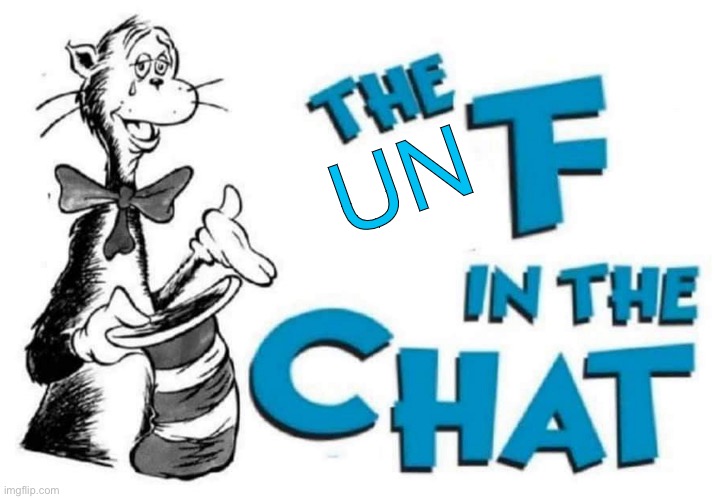 The F in the Chat | UN | image tagged in the f in the chat | made w/ Imgflip meme maker