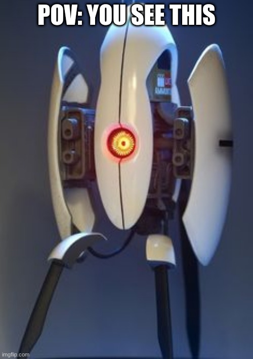 Portal Turret | POV: YOU SEE THIS | image tagged in portal turret | made w/ Imgflip meme maker