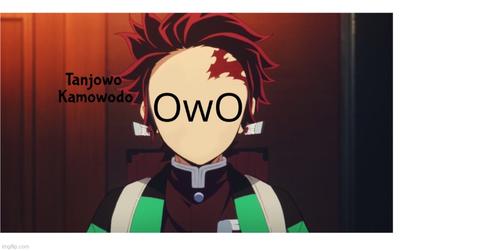 Tanjowo Says Hewwo | image tagged in demon slayer,anime,owo | made w/ Imgflip meme maker