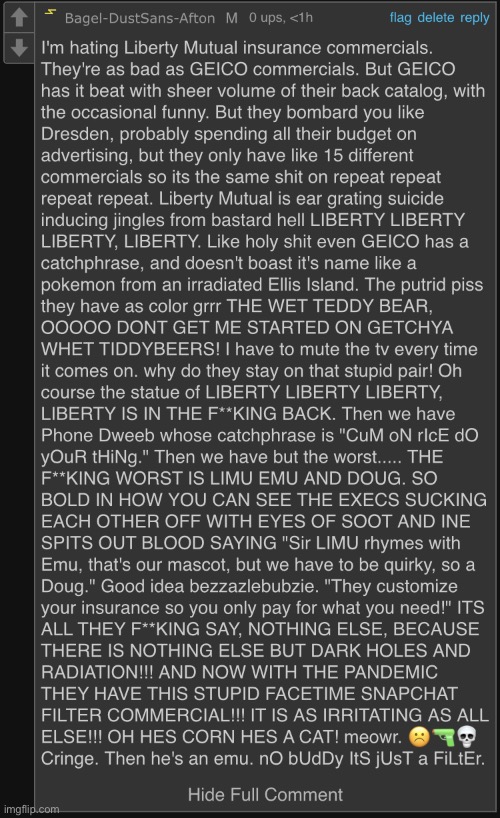 Lmao why is everyone talking about liberty mutual | image tagged in liberty mutual rant | made w/ Imgflip meme maker