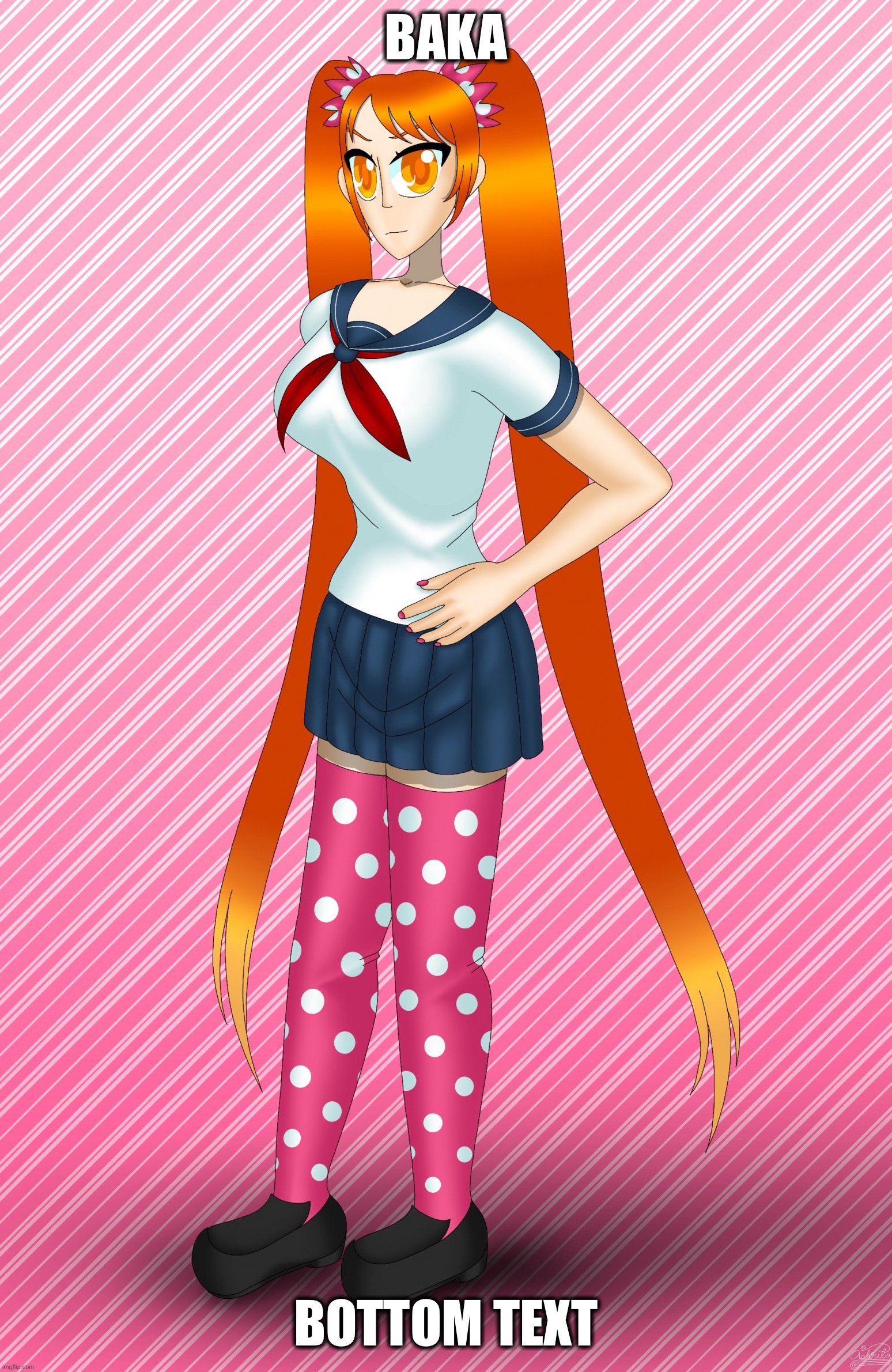 Osana Najimi | BAKA; BOTTOM TEXT | image tagged in osana najimi | made w/ Imgflip meme maker