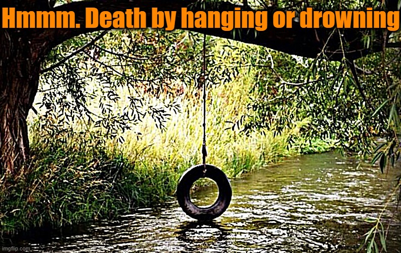 Hmmm. Death by hanging or drowning | made w/ Imgflip meme maker