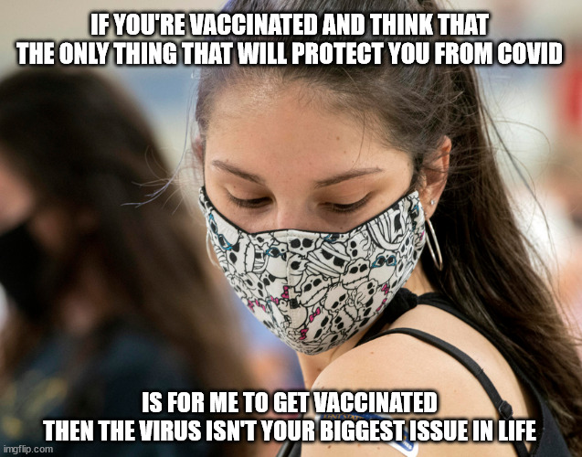 My body, my choice | IF YOU'RE VACCINATED AND THINK THAT THE ONLY THING THAT WILL PROTECT YOU FROM COVID; IS FOR ME TO GET VACCINATED
THEN THE VIRUS ISN'T YOUR BIGGEST ISSUE IN LIFE | image tagged in not interested | made w/ Imgflip meme maker