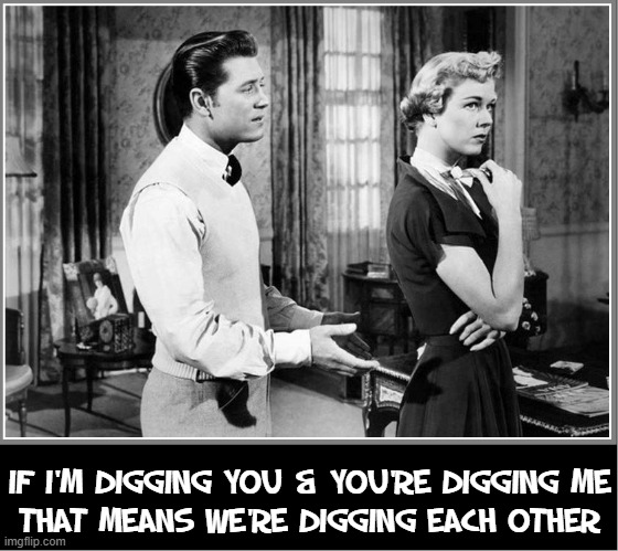 Gordon explains Love in a way even a blond could understand | IF I'M DIGGING YOU & YOU'RE DIGGING ME
THAT MEANS WE'RE DIGGING EACH OTHER | image tagged in vince vance,doris day,love,relationships,memes,blondes | made w/ Imgflip meme maker