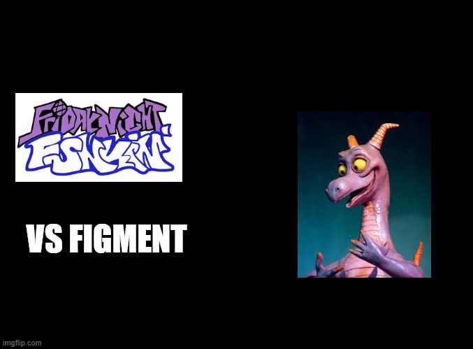 Even though the Rena mod is finished (at least, the ideas are) here's another mod! (Yes, I used the Ludum Dare logo) | VS FIGMENT | image tagged in blank black,disney,figment | made w/ Imgflip meme maker