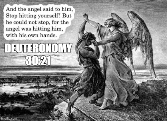 Angelic Influences | DEUTERONOMY 30:21 | image tagged in bible,the bible,funny,lol,angel,angels | made w/ Imgflip meme maker