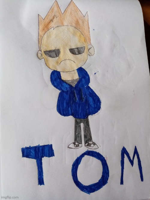 My drawing of Tom from Eddsworld. Next drawing is matt and then edd | image tagged in eddsworld | made w/ Imgflip meme maker