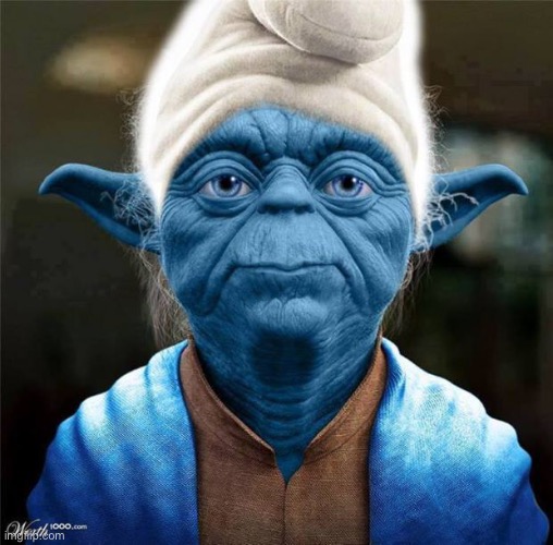 Smurf Yoda | image tagged in smurf yoda | made w/ Imgflip meme maker
