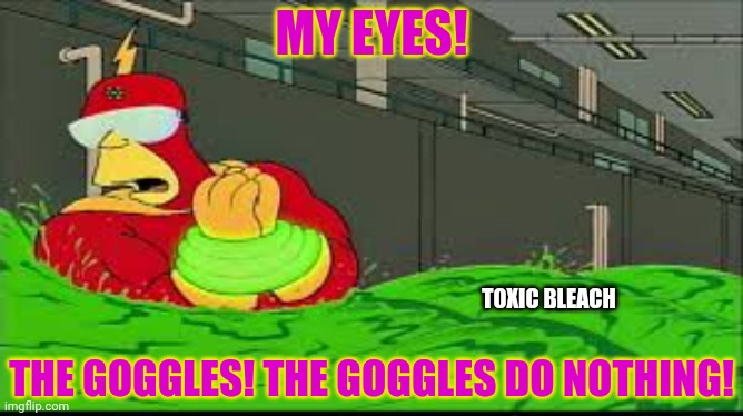 My eyes! The goggles they do nothing | MY EYES! THE GOGGLES! THE GOGGLES DO NOTHING! TOXIC BLEACH | image tagged in my eyes the goggles they do nothing | made w/ Imgflip meme maker