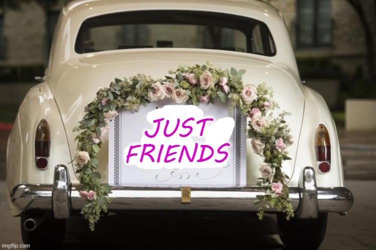 A wedding was not necessary. | JUST FRIENDS | image tagged in key to a happy relationship,no love,my friends and i be like | made w/ Imgflip meme maker