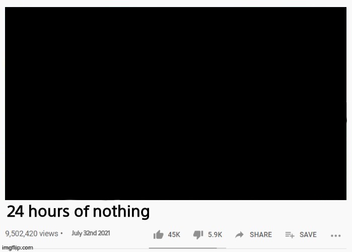youtube video template | 24 hours of nothing; July 32nd 2021 | image tagged in youtube video template | made w/ Imgflip meme maker