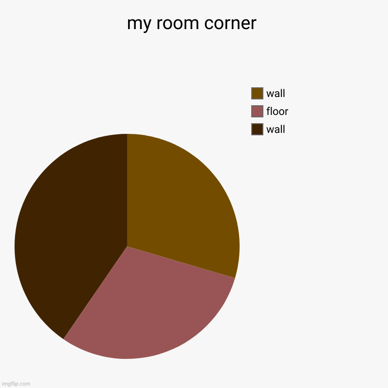 my room corner | wall, floor, wall | image tagged in charts,pie charts | made w/ Imgflip chart maker