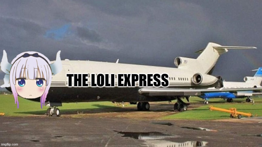 The Loli Express owned by Epstein |  THE LOLI EXPRESS | image tagged in anime meme,cursed image,loli | made w/ Imgflip meme maker