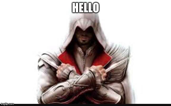 Assassins creed | HELLO | image tagged in assassins creed | made w/ Imgflip meme maker