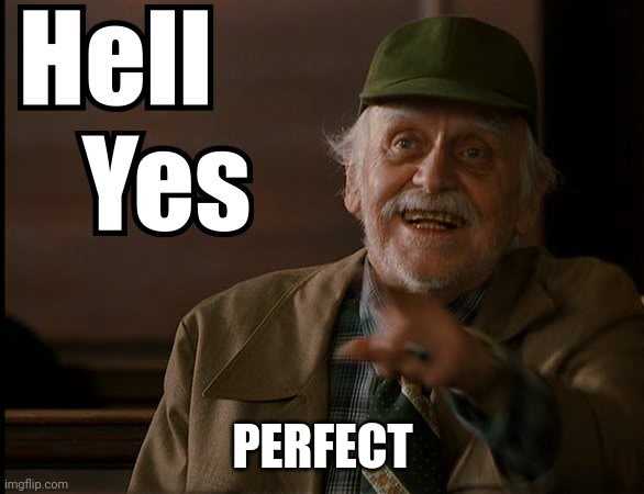 HELL YES | PERFECT | image tagged in hell yes | made w/ Imgflip meme maker